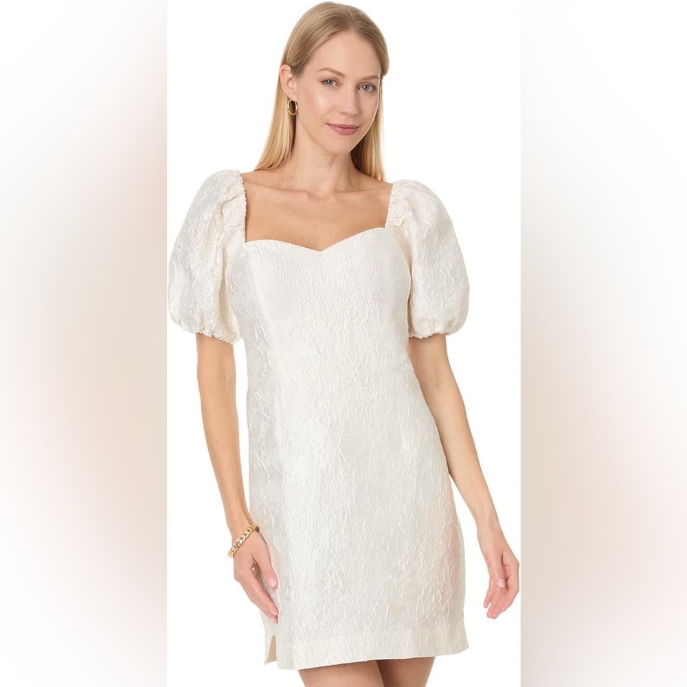Lilly Pulitzer Cream Morena Puff Sleeve Romper -NWT - Size 4